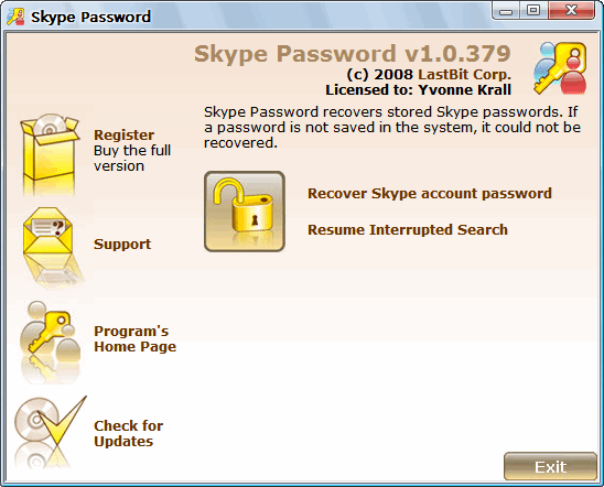 LastBit Skype Password 