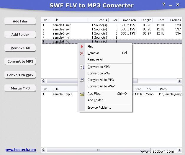 SWF FLV to MP3 Converte