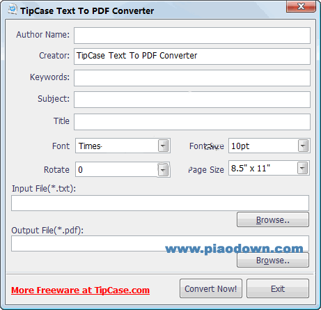 ʵõpdfʽת_TipCase Text To PDF Converter