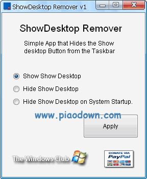 ShowDesktop Remover(ɾͻָʾͼ갴ť)