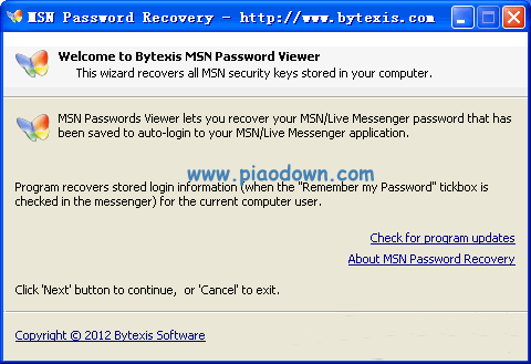 ָMSN빤(Bytexis MSN Password Recovery)