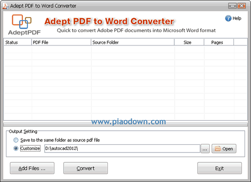 pdfļתΪword(Adept PDF to Word Converter) 