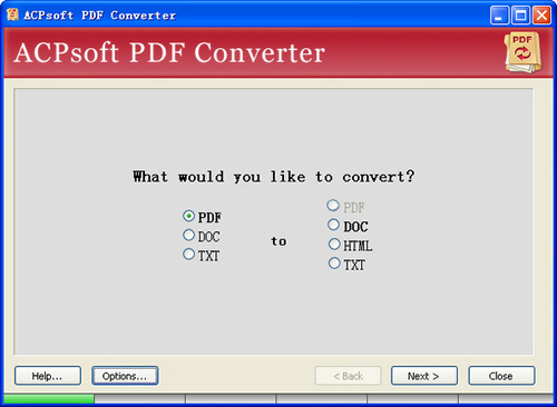 PDFʽתDOCHTMLTXTת(ACPsoft PDF Converter)