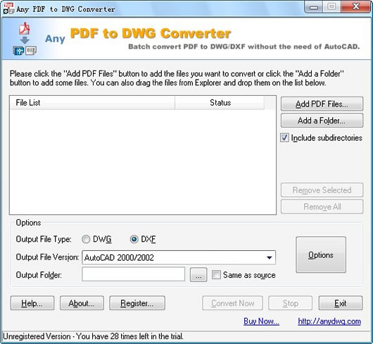 pdfļתΪdwgļʽ(Any PDF to DWG Converter)