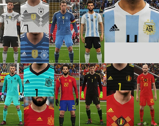 实况足球2018西班牙|德国|阿根廷国家队球衣补
