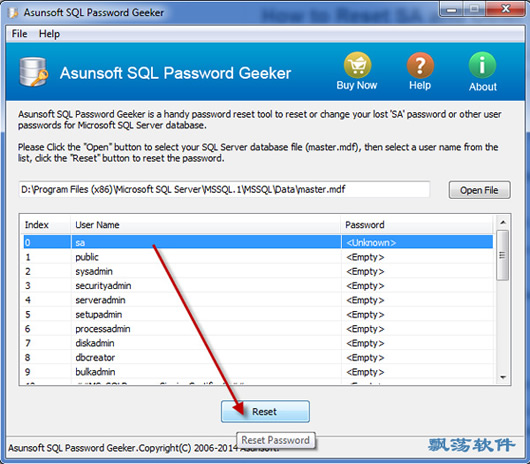 SQLָ Asunsoft SQL Password Geeker