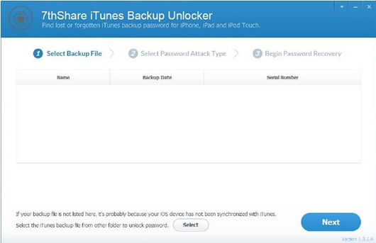7thShare iTunes Backup Unlocker(iTunesݽ)