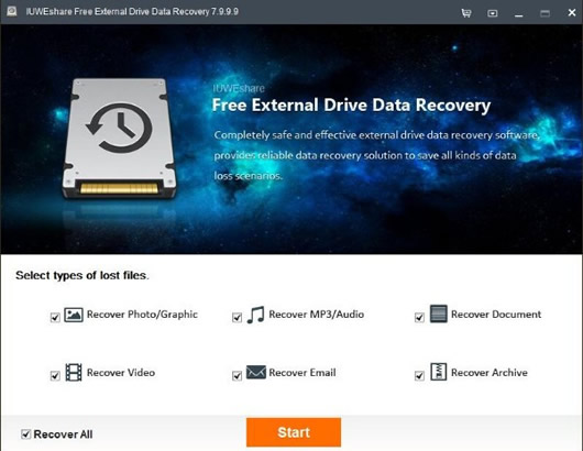 IUWEshare Free External Drive Data Recovery(Ӳݻָ)